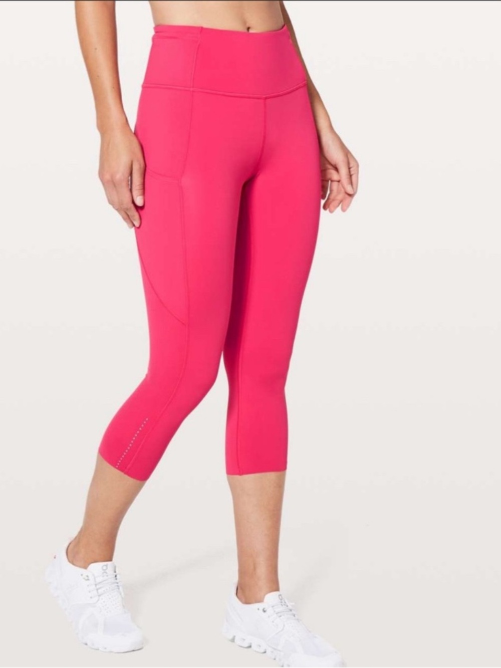 Lululemon Fast & Free Crop II Athletic Leggings
 Size 10 Fuschia Pink